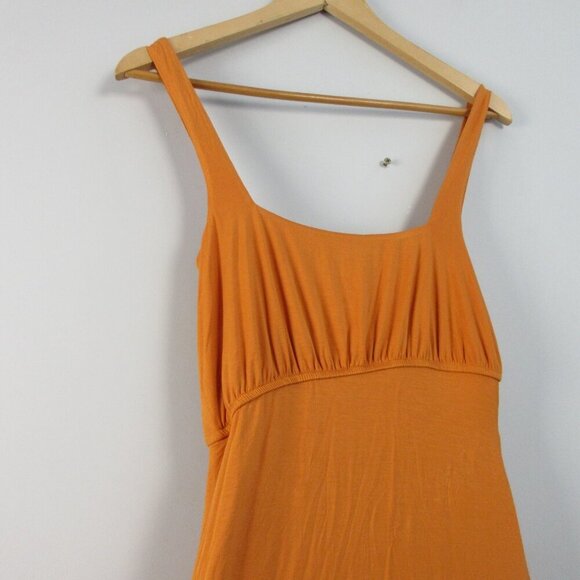 House of Harlow 1960 Mirtha Midi Dress S Orange Rayon Ruched Stretch Party 402 - Picture 6 of 12